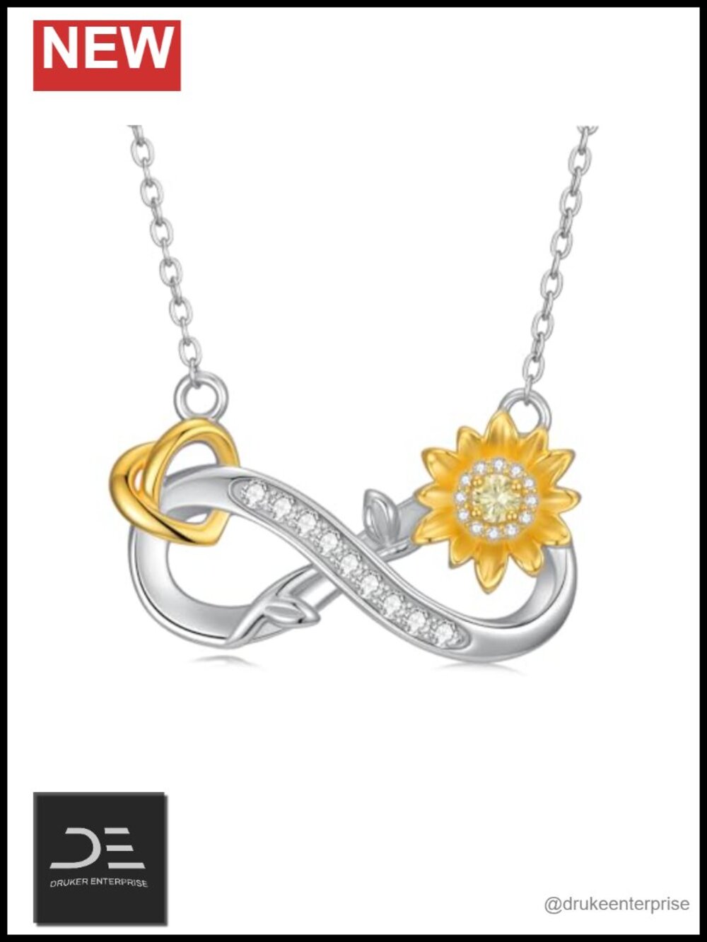 925 Sterling Silver Sunflower Pendant Necklace for Women Mom Gift